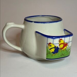 VINTAGE Ceramic Farmhouse Soup & Cracker or Tea & Teabag Mug Collectable Retro